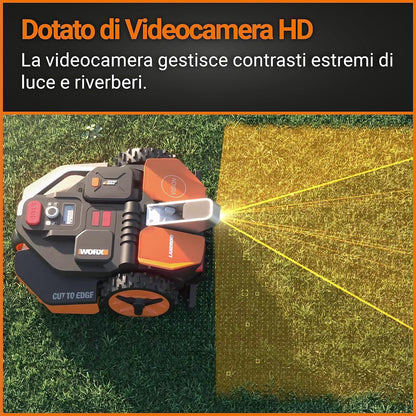 WORX Landroid Vision M550 WR205E Robot cortacésped para Jardines de hasta 550 m² – Robot cortacésped Inteligente sin Cable de limitación – WiFi y Bluetooth – prevención Activa de obstáculos con