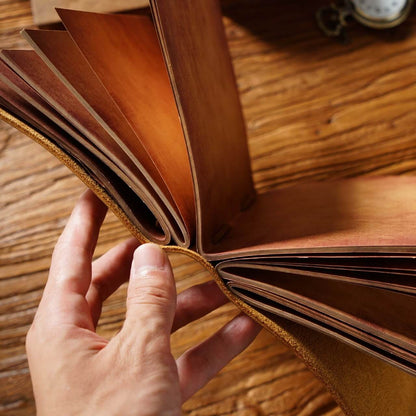 Handmade Crazy Horse Leather Journal with Vintage Key