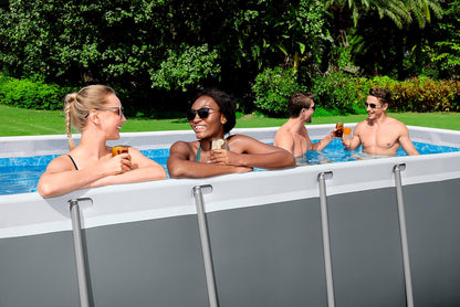 Bestway Juego de Piscina Rectangular de 13'6" x 6'7" x 48"/4.12 m x 2.01 m x 1.22 m