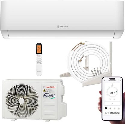 HANTECH Split aire acondicionado 12000 BTU H-PRO función de calefacción y refrigeración, filtro de aire, WIFI, material de montaje
