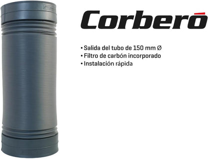 Corberó - Campana Decorativa | NYASA9000B | 90 cm | 3 Velocidades, Control Touch, Caudal 1000 m3/h | Cristal Negro