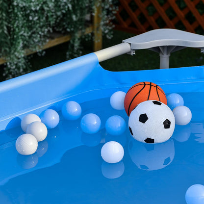 Outsunny Piscina Desmontable Tubular 252x152x65 cm con Depuradora de Cartucho 1200L/H Piscina Rectangular de Exterior para Adultos y Niños 2163L Azul