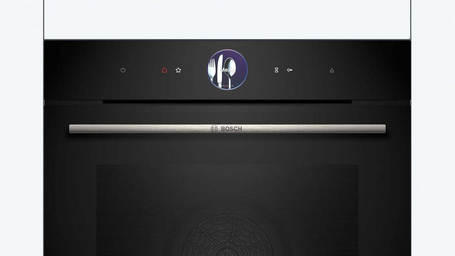 Bosch - Horno Multifunción con Vapor Añadido, 60 cm, Serie 8, Electrónica TFT TouchControl Plus, AirFry, Home Connect, Negro, HRG7361B1