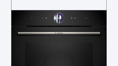 Bosch - Horno Multifunción con Vapor Añadido, 60 cm, Serie 8, Electrónica TFT TouchControl Plus, AirFry, Home Connect, Negro, HRG7361B1