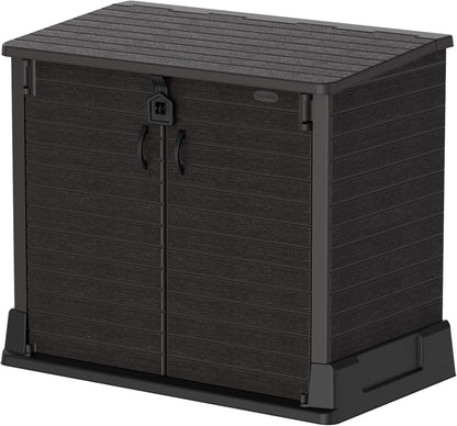 Duramax - Arcón cubre cubos exterior - 850 L - PVC - color marrón