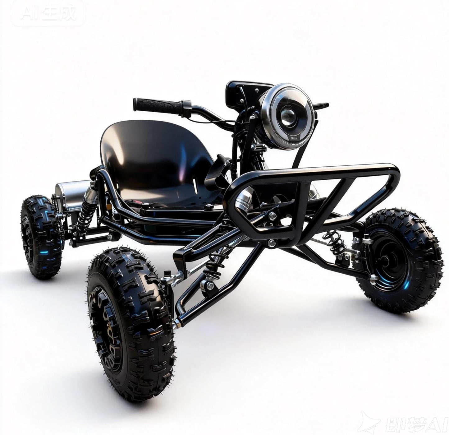 Kart Eléctrico 48V para Adultos y Niños - Motor 2000W (12-37 mph), Llantas Todo Terreno 6'', Batería 10.4Ah (Autonomía 12+ Millas), Capacidad 200 kg, 3 Modos de Velocidad, Luces LED