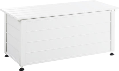 Beliani Arcón para exterior de aluminio mueble de almacenaje de jardín blanco 113 x 50 cm Campalto