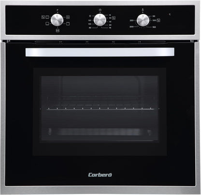 Corberó - Horno convección 70L | CCHM603X | 60x60x58 cm |Convencional con 4 Programas | Luz Interior | Limpieza Hidrólisis | Puerta Doble Cristal | 2100W | Negro perfil Inox