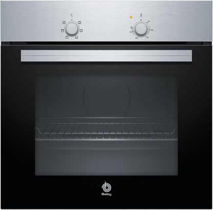 Balay - Horno, 60 cm, 5 funciones, control mecánico, negro, Acero inoxidable, 3HB1000X0