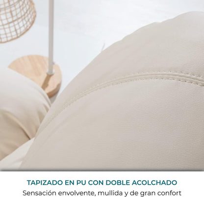 Don Descanso - Sillón Masaje Relax Calor Trevi Negro Reclinable 160º con 8 Motores Silenciosos, Calor Lumbar, Sist. Masaje 4 Zonas y Acabado en PU Anti-Cuarteo [Incluye Mando]. Ideal Gente Mayor