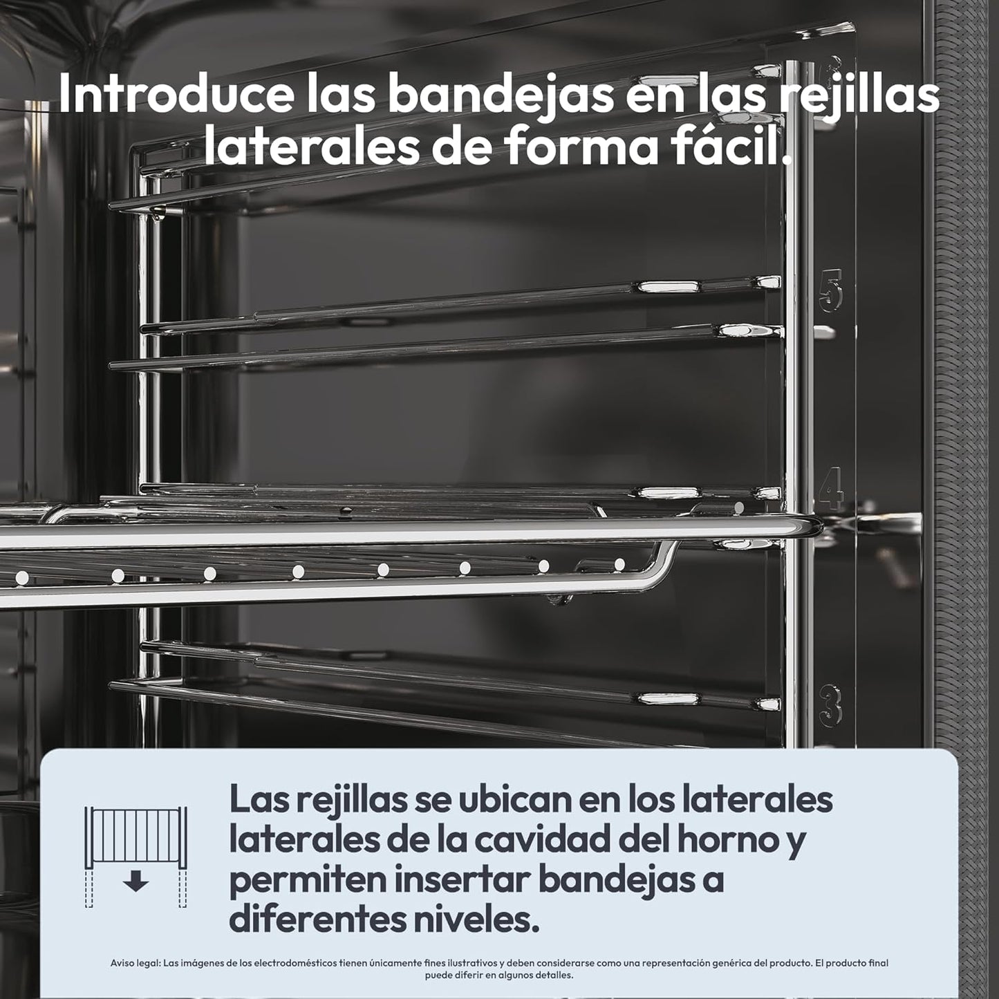 Candy Bake 600 CA6 N3T1HTW Horno Multifunción, 78L, Recetas a través de app hOn, 1 Bandeja y 1 Rejilla, Limpieza Hidrolítica, Convección + Ventilador, 9 Funciones, Ready UX, Blanco