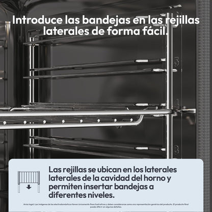 Candy Bake 600 CA6 N3T1HTW Horno Multifunción, 78L, Recetas a través de app hOn, 1 Bandeja y 1 Rejilla, Limpieza Hidrolítica, Convección + Ventilador, 9 Funciones, Ready UX, Blanco