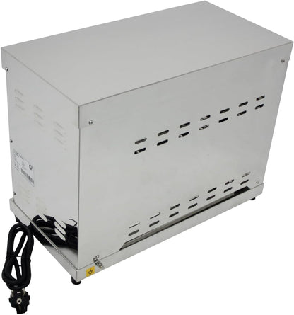 Tostador Eléctrico Industrial de Cuarzo 2 Plantas, 3000W, Acero Inoxidable, Parrilla y Bandeja Recogemigas Extraíbles, Uso Profesional Hostelería