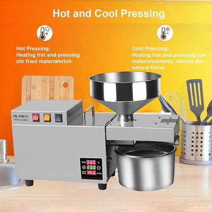 Prensa De Aceite Eléctrica Trituradora De Aceitunas 820 W, Máquina Para Exprimir El Aceite, Temperatura Ajustable 40-240 °c, Automática Trituradora De Aceite, Cacahuetes Commercial1500W
