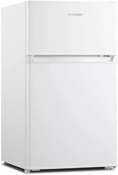 INFINITON | Frigorifico FG-A82B2P | Dos Puertas | Capacidad 85 L | Descongelación DEFROST | Alto 85 Cm | Clase Energética A+ /F | Temperatura Regulable | Color Blanco |