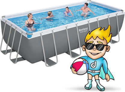 Bestway Juego de Piscina Rectangular de 16' x 8' x 48"/4.88 m x 2.44 m x 1.22 m