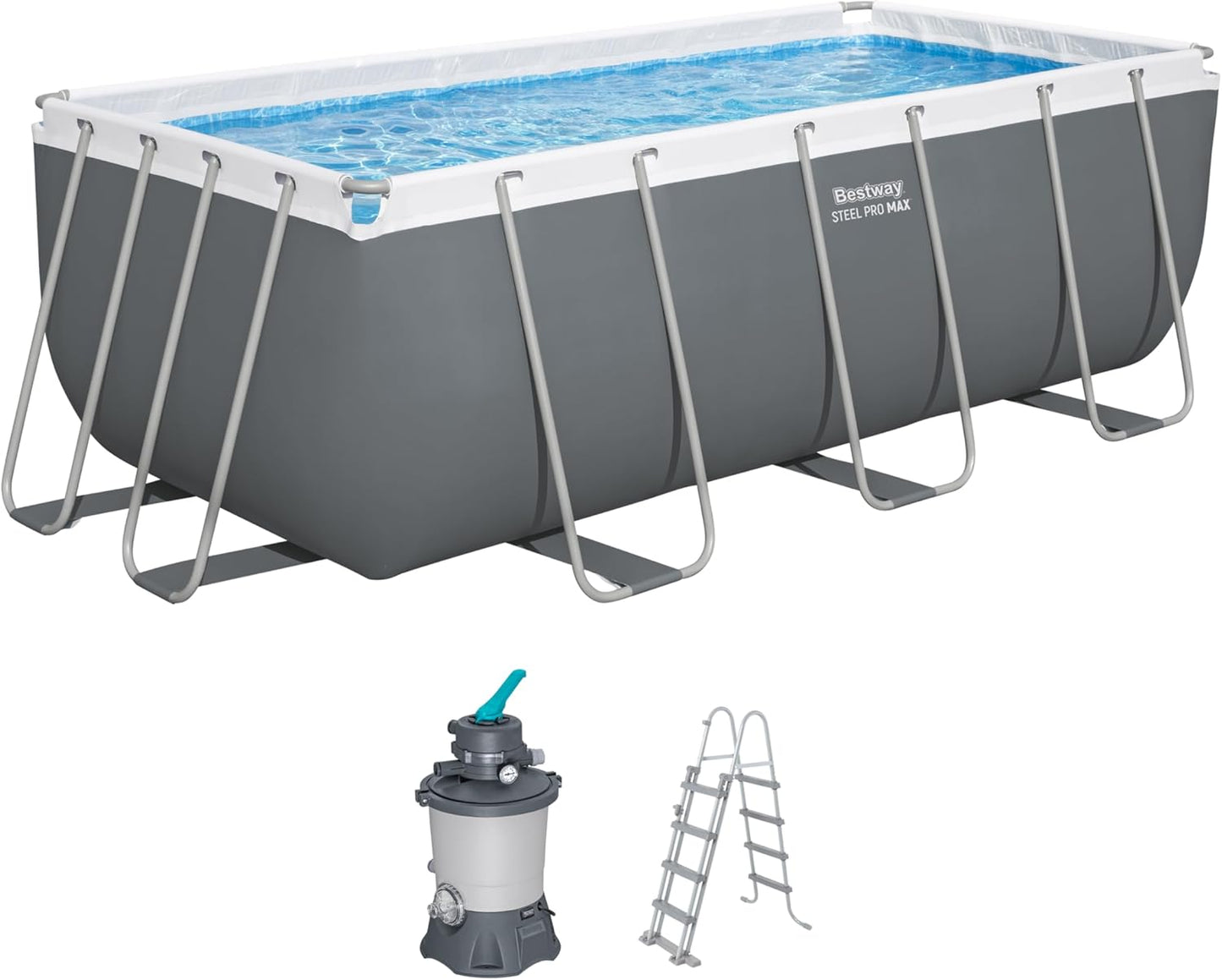 Bestway Juego de Piscina Rectangular de 13'6" x 6'7" x 48"/4.12 m x 2.01 m x 1.22 m