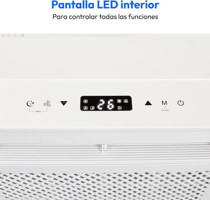 MEDION Smart Split Aire Acondicionado Caravana P502 (5000 BTU, 3 en 1, Refrigeración, Deshumidificación, Ventilador, hasta 12 m², ideal para caravanas, Campers, Modo Nocturno, WiFi, App, MD 37735)