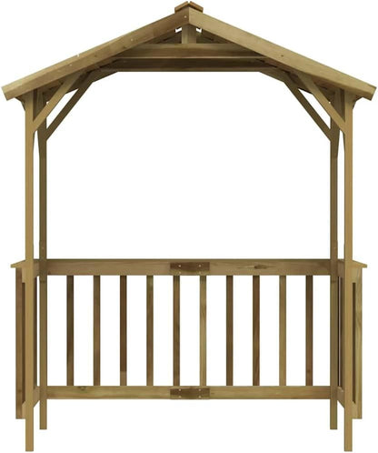 Pabellón para Barbacoa de Madera de Pino impregnada, 163,5x93x210 cm, caseta de jardín de Madera con Techo Inclinado, pérgola para barbacoas al Aire Libre y Fiestas en el jardín.