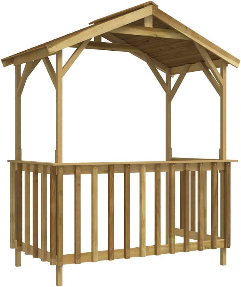 Pabellón para Barbacoa de Madera de Pino impregnada, 163,5x93x210 cm, caseta de jardín de Madera con Techo Inclinado, pérgola para barbacoas al Aire Libre y Fiestas en el jardín.
