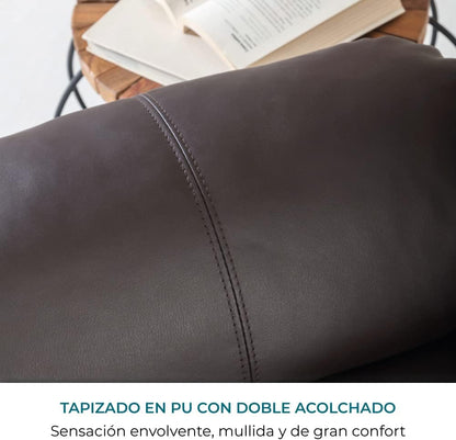 Don Descanso - Sillón Masaje Relax Calor Trevi Negro Reclinable 160º con 8 Motores Silenciosos, Calor Lumbar, Sist. Masaje 4 Zonas y Acabado en PU Anti-Cuarteo [Incluye Mando]. Ideal Gente Mayor