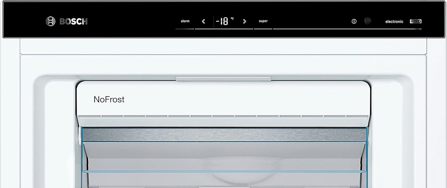 Bosch GSN51AWCV Serie 6 - Congelador independiente, 161 x 70 cm, 175 kWh por año, color blanco, 290 L, tamaño XXL, iluminación LED, VarioZone, NoFrost