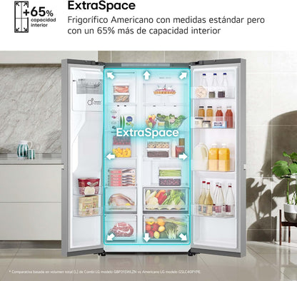 GSLC40PYPE - Frigorífico Side by Side, Serie 400, Clasificación E, 641 L, Inox Anihuellas