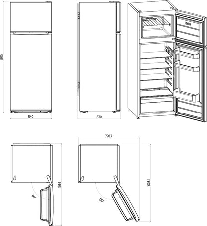 SVAN Frigorífico 2 Puertas Blanco SF145501E. Capacidad 206 Litros, Puerta Reversible, Bajo Nivel Sonoro, Eficiencia Energética Clase E