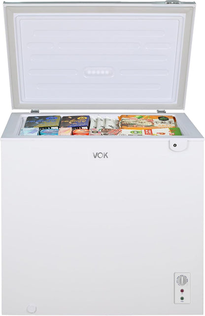 VOK Congelador Horizontal 194 L Ancho 81,8 cm - Función Dual, Congelación Rápida, Luz LED, Bloqueo de Seguridad, Autonomía de 23 h, Blanco