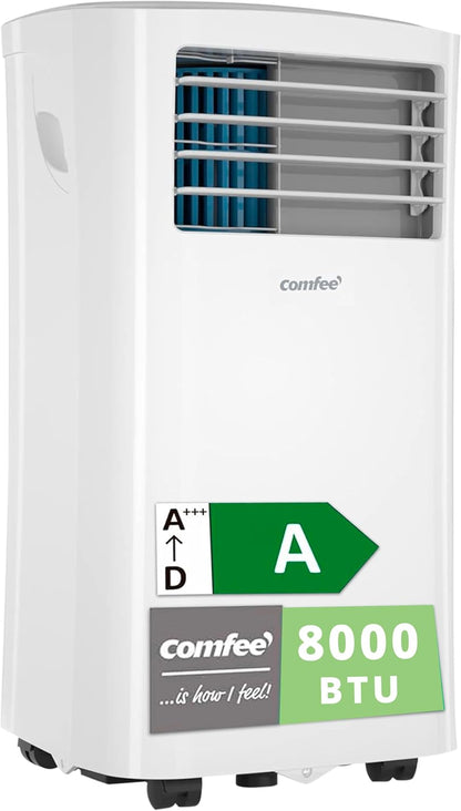 COMFEE Pingüino Aire Acondicionado Portátil 8000 BTU / 2000 Frigorías – Climatizador sin unidad exterior – Enfriador Silencioso Bajo Consumo con Kit de Ventana | 3x1 Refrigera, Ventila y Deshumidifica