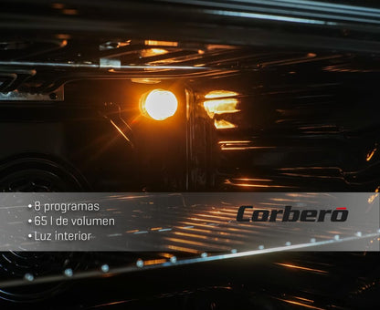 Corbero - Horno Multifunción Hidrolítico 65L | CCHM703W | Limpieza Hidrólisis | 8 Programas | (L)59.5 x (A)59.5x57.5 (H) cm | Luz Interior | Puerta Doble Cristal | 3000W Potencia | Blanco perfil inox