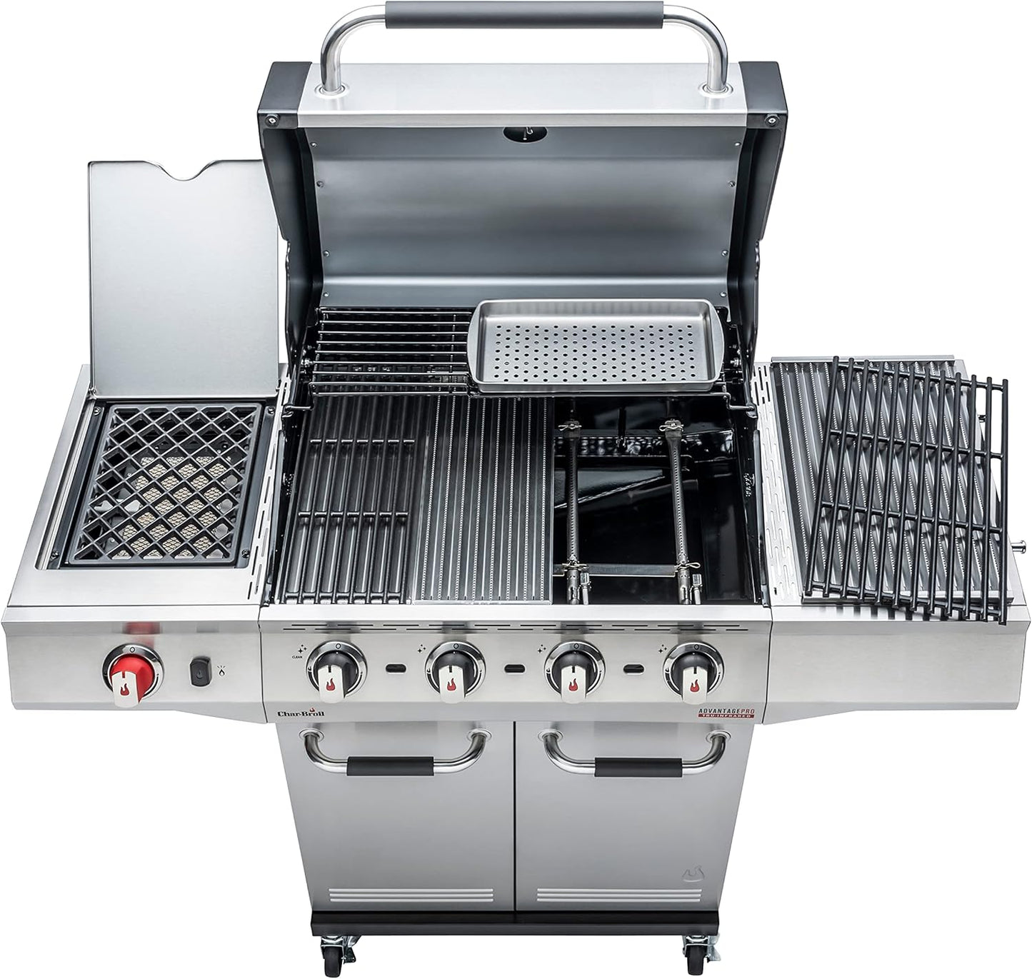 Char-Broil Barbacoa de Gas Advantage PRO S 4 - Barbacoa a gas con 4 quemadores y TRU-Infrared Technology, quemador de alto rendimiento de 900 °C, rejillas de hierro fundido