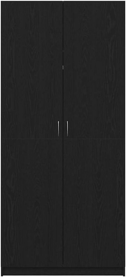 vidaXL Armario Roble Negro 90 x 52 x 200 cm Madera contrachapada, Almacenaje Moderno para Sala, Armario Rectangular, Organizador eficiente, solución Chic y ahorradora de Espacio