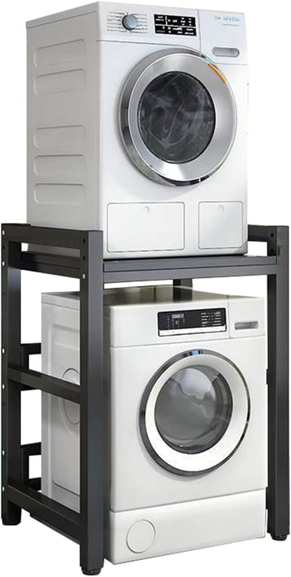 Soporte de secadora de altura ajustable, kit de apilamiento para lavadoras y secadoras de carga frontal, estante de almacenamiento sobre lavadora con capacidad de carga de 400 kg