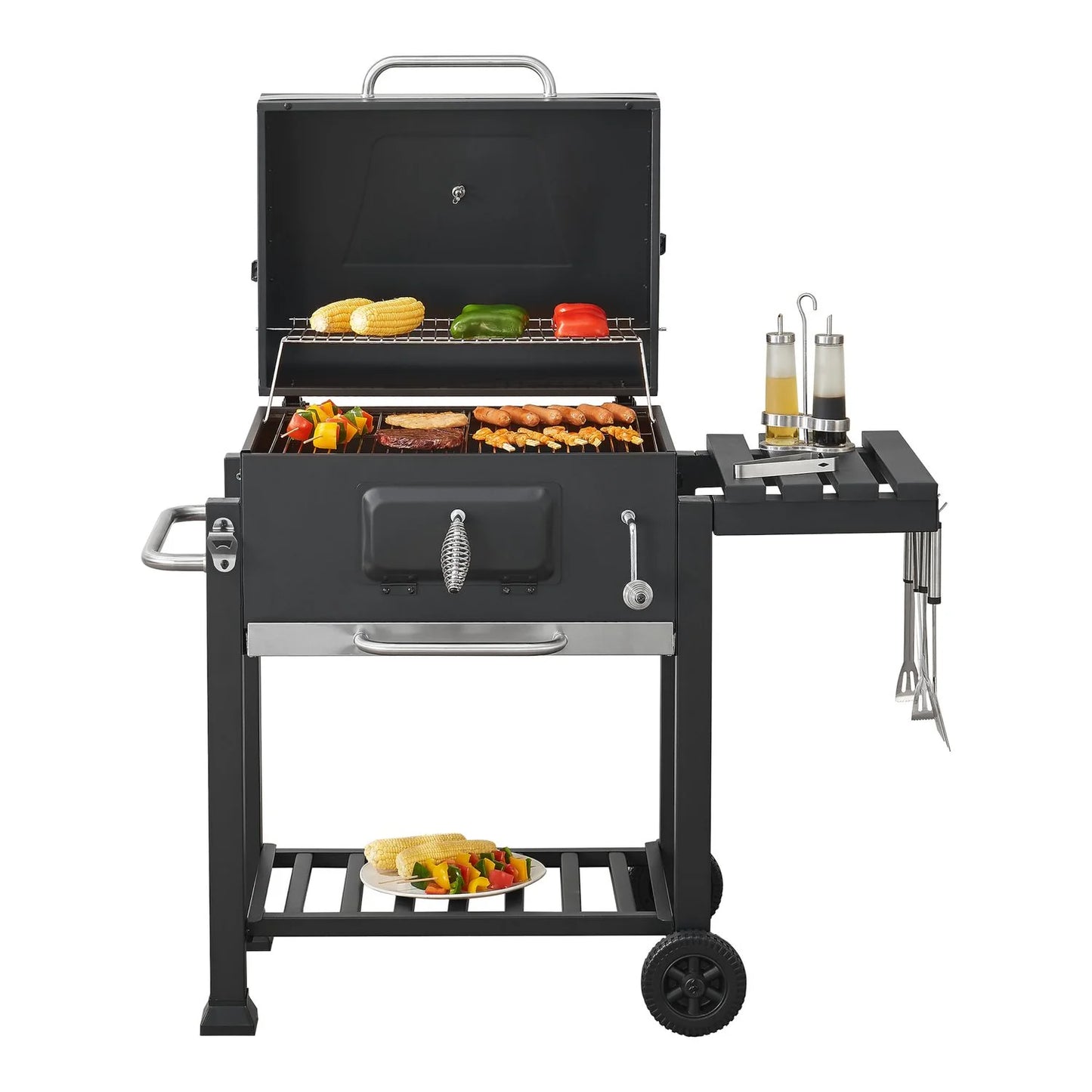 Parrilla De Barbacoa Con Asador Y Motor Eléctrico Vidaxl