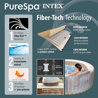 Intex 28428EX Spa hinchable, Beige, 6 Personas