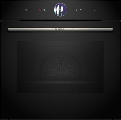 Bosch - Horno Multifunción con Vapor Añadido, 60 cm, Serie 8, Electrónica TFT TouchControl Plus, AirFry, Home Connect, Negro, HRG7361B1