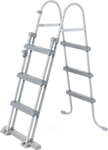BESTWAY - Piscina Desmontable Tubular Power Steel 427x250x100 cm Depuradora Cartucho 2.006 l/h Escalera y Cobertor Diseño Rattan