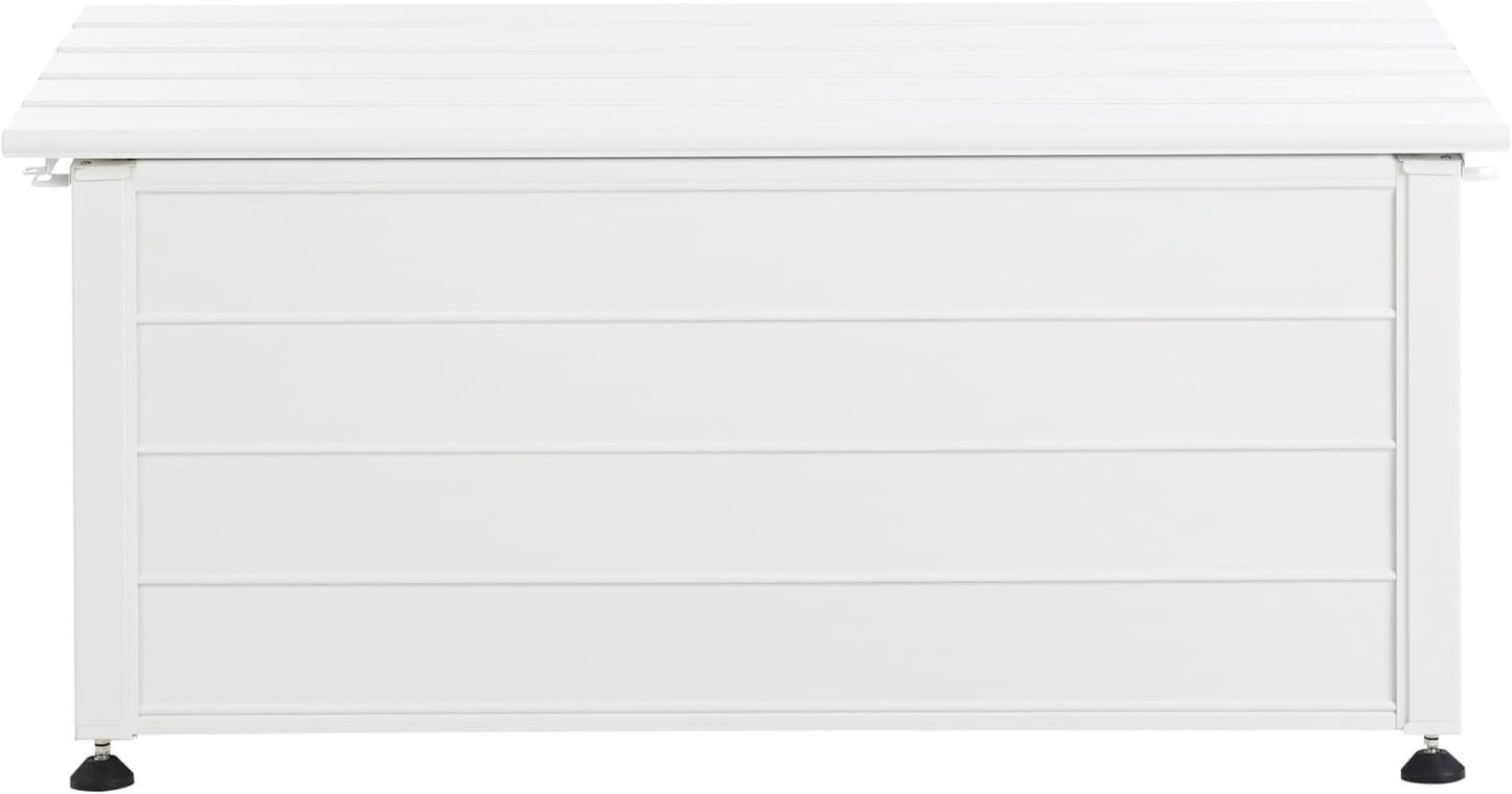 Beliani Arcón para exterior de aluminio mueble de almacenaje de jardín blanco 113 x 50 cm Campalto